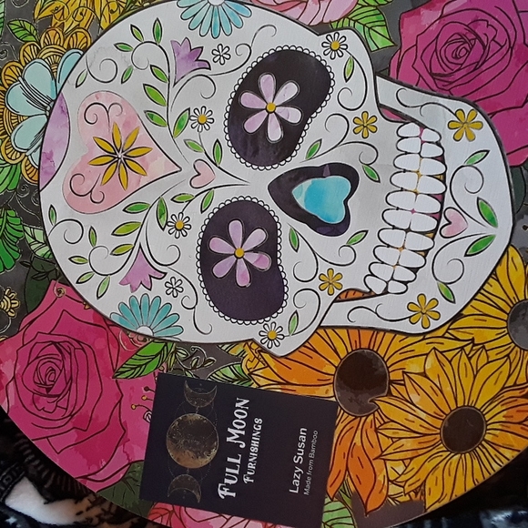 COPY - Full Moon Furnishings Sugar Skull Lazy Susan - Picture 3 of 7